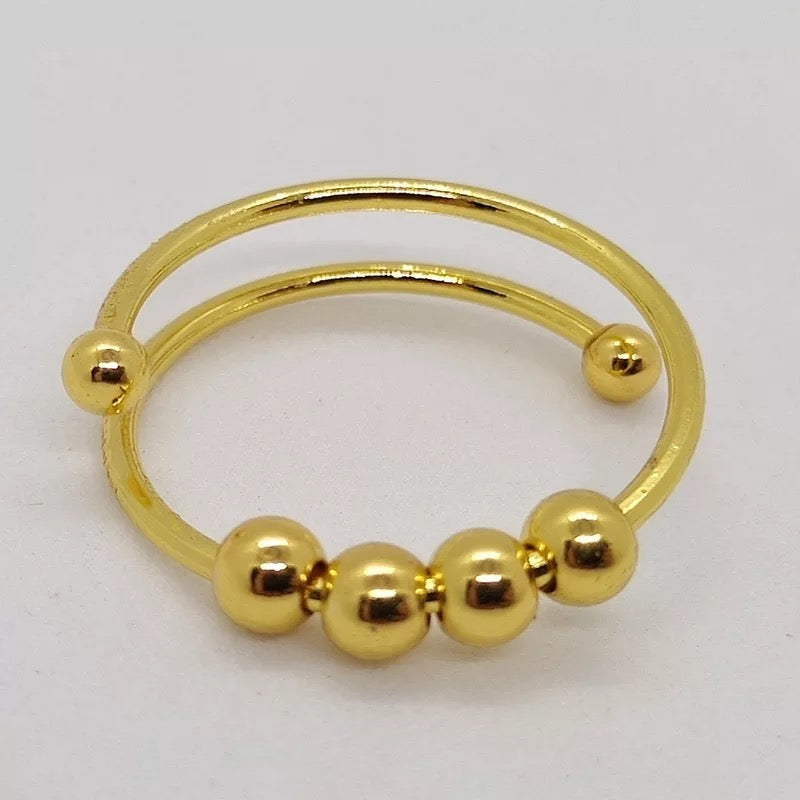 Anti stress rings 18k gold filled stainless steel