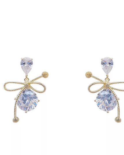 Delicate earrings gold filled earrings with cubic zirconia