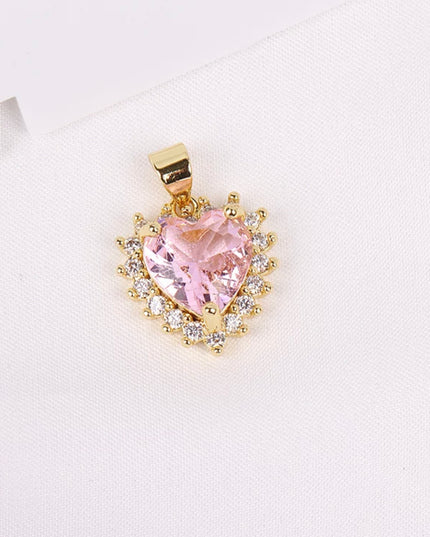 Collar de corazón relleno de oro de 14 quilates | Encanto y cadena 