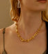 Graduated Link Chunky Necklace 18k Gold Filled Waterproof (non