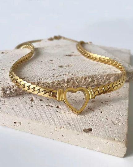 Retro heart Necklace -18k Gold Filled