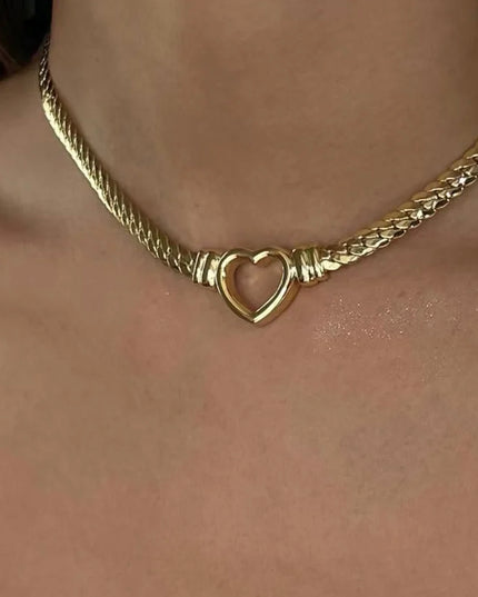 Retro heart Necklace -18k Gold Filled