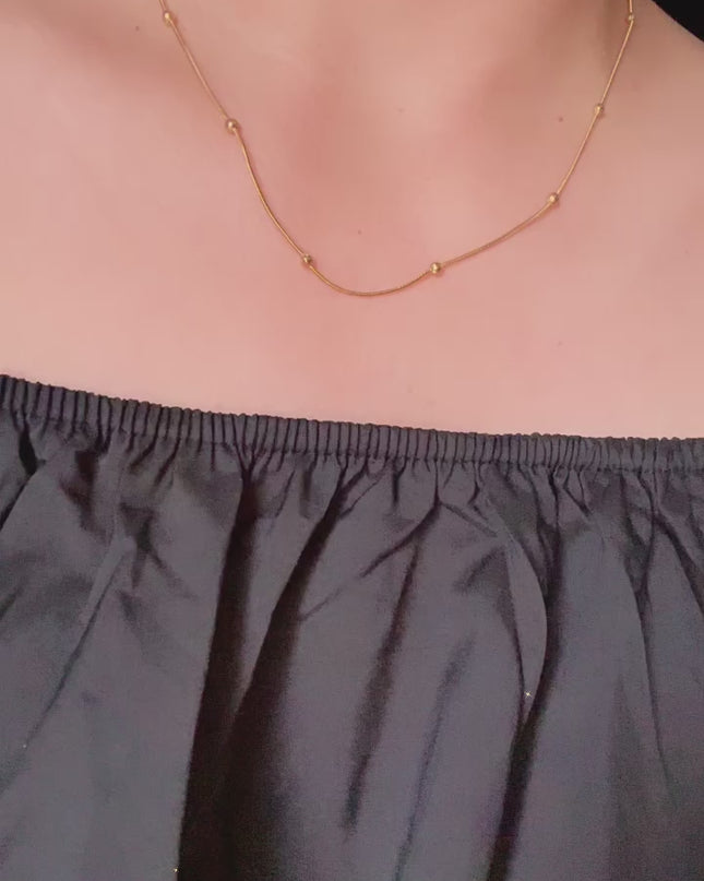 Cadena satélite 18k Gold Filled, acero inoxidable de 3 mm de ancho y 18 pulgadas (45 cm) / collar de oro 