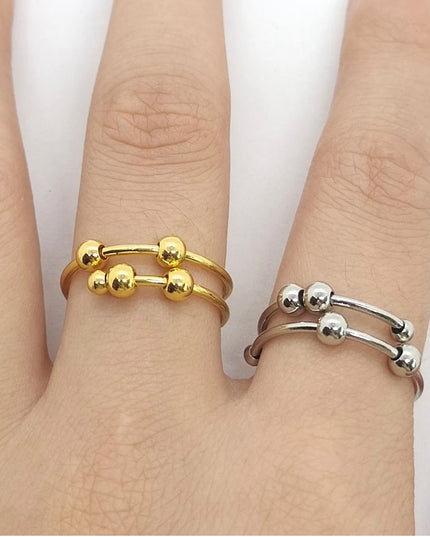 Anti stress rings 18k gold filled stainless steel